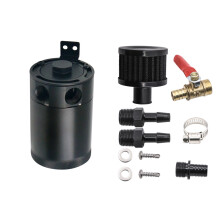 (1 set*OCC41) 2-Port Oil Catch Can Reservoir Tank Engine Baffled W/Drain Valve Universal