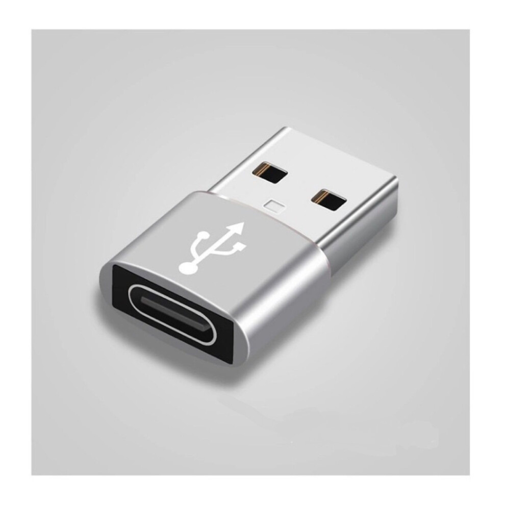 (Silver) Usb Type A Male To Usb C Type C Female Charging Port Adapter Fast Converter Silver 110691382047