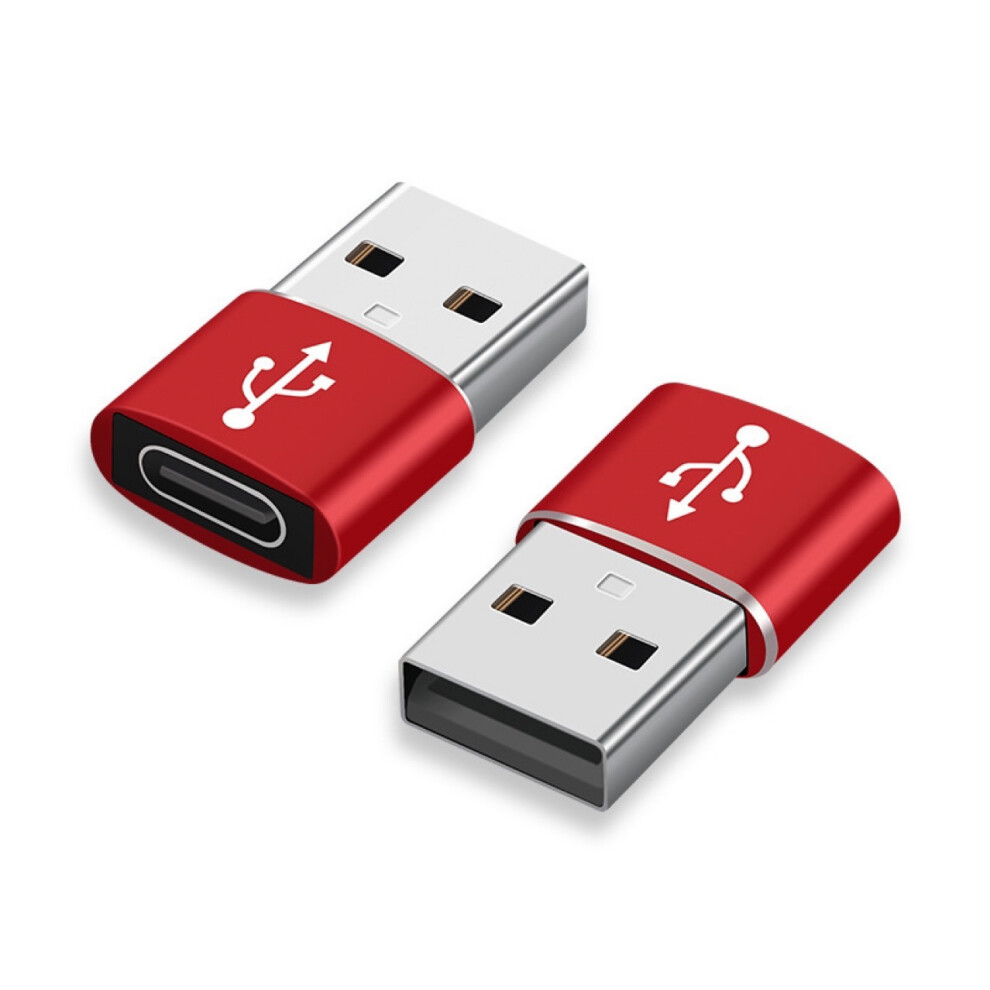 (Red) Usb Type A Male To Usb C Type C Female Charging Port Adapter Fast Converter Red 110691382054