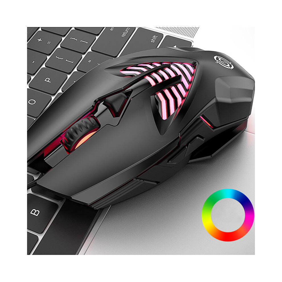 (Q1-4D ) Q1 Gaming Mice Wired Usb Luminous Optical Mouse For Desktop Computer Notebook Black 110691367075