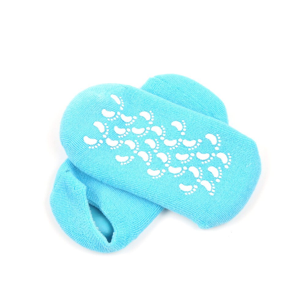 Blue (Blue) 1 Pair Spa Gel Socks Moisturising Dry Heel Repairing Cracked Foot Skin Care Nourishing