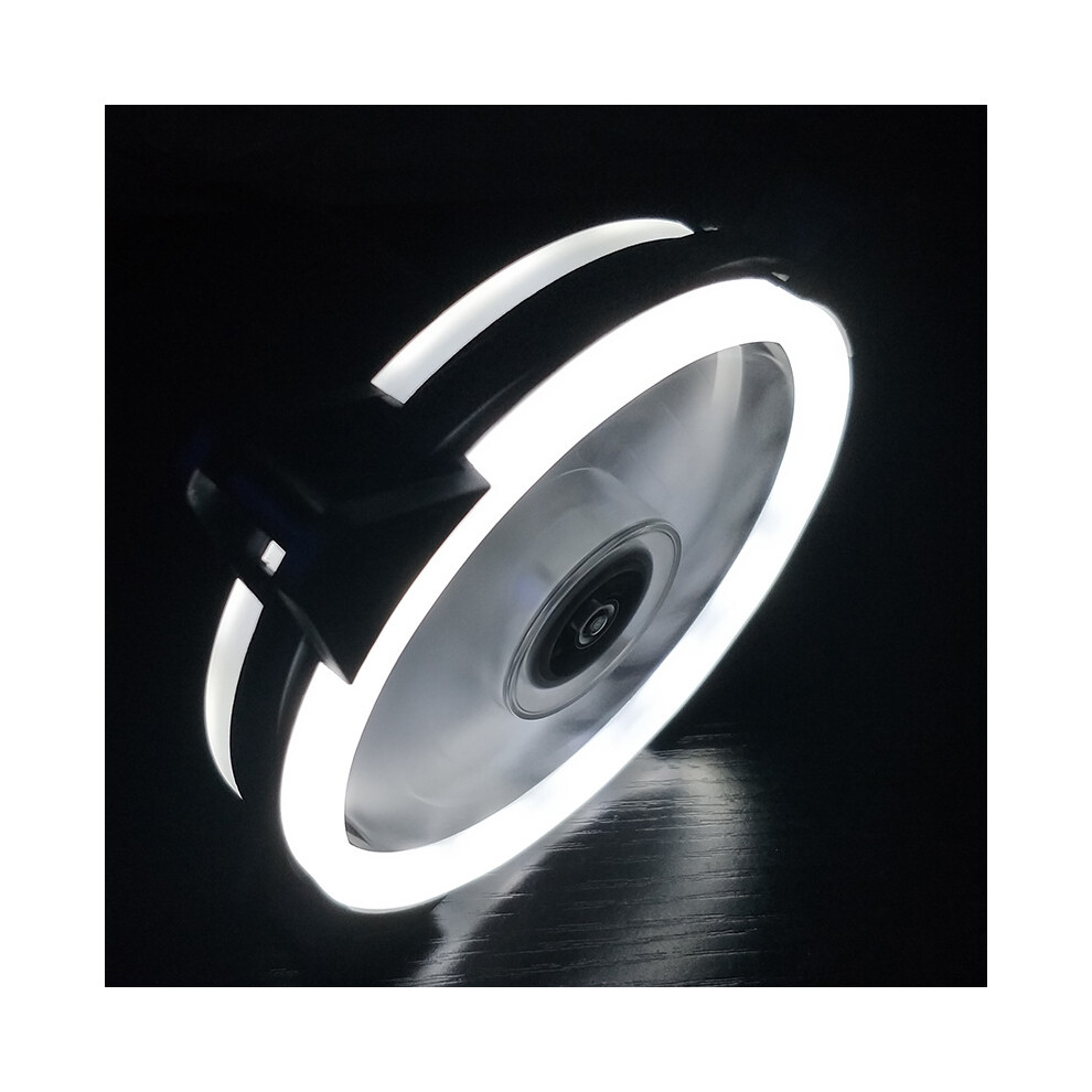(White) 120Mm Pc Case Fan Rgb Led Computer Cooling 4Pin/3Pin Pwm Double Diaphragm White 110691377715