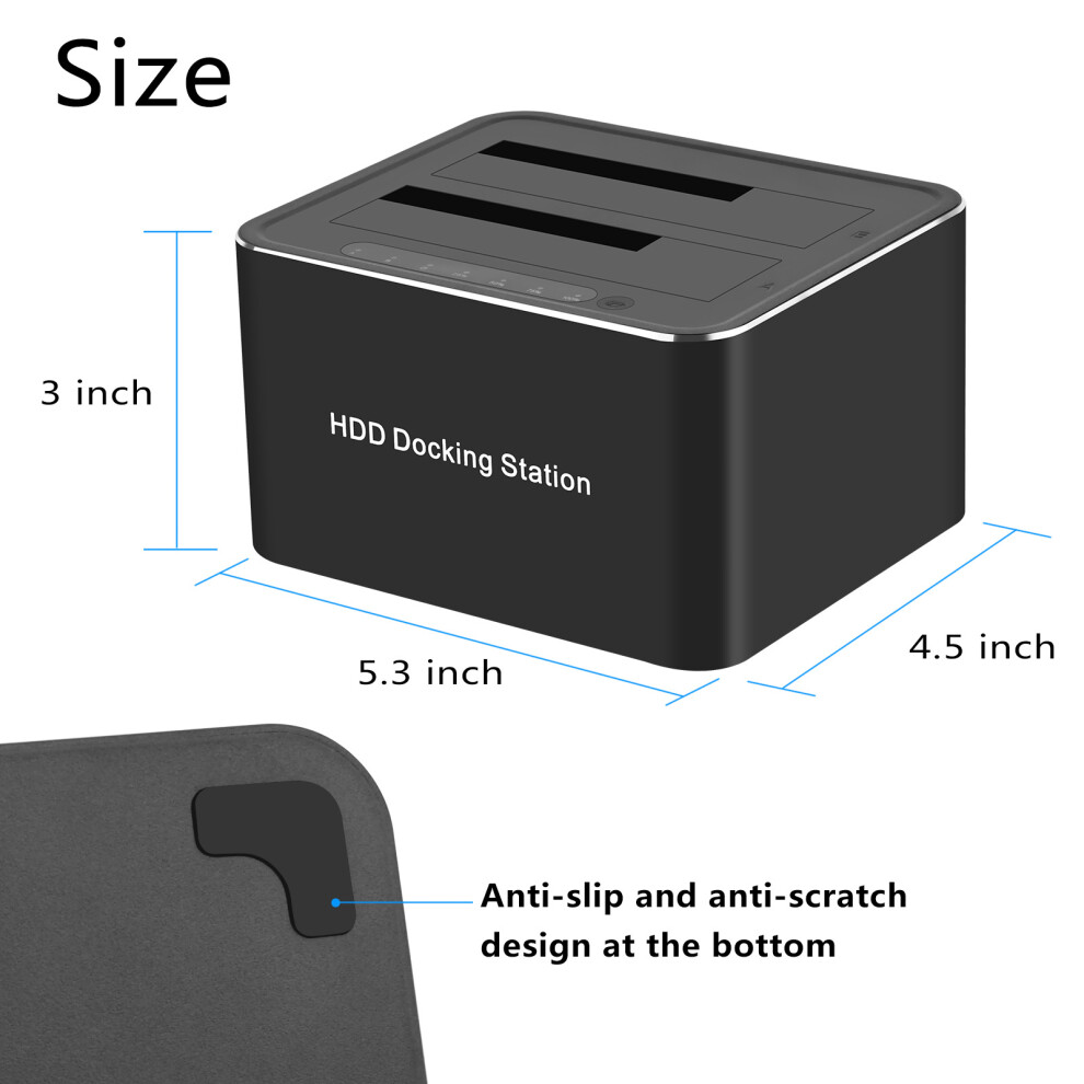 Usb 3.0 To Dual Bay Sata Hard Drive Docking Station For 2.5/3.5 Inches Hdd Ssd Duplicator/Offline Clone Function 110691381897