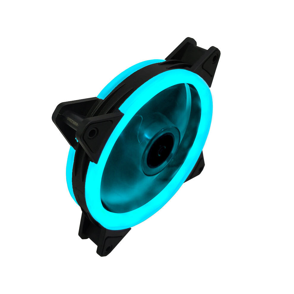 (Ice ) 120Mm Pc Case Fan Rgb Led Computer Cooling 4Pin/3Pin Pwm Double Diaphragm Blue 110691377722