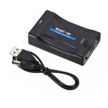 1080P SCART To HDMI Composite Video Scaler Converter Audio Adapter For DVD TV