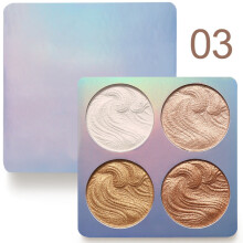 (#03) 4 Colors Professional Makeup Face Powder Shimmer Bronzer Highlighter Palette