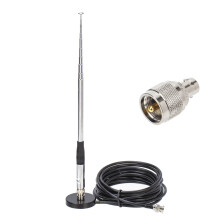 (3-piece set) 27MHz BNC Male Connector Telescopic/Rod HT Antenna 9-Inch To 51-Inch For CB Handheld/Portable Radio