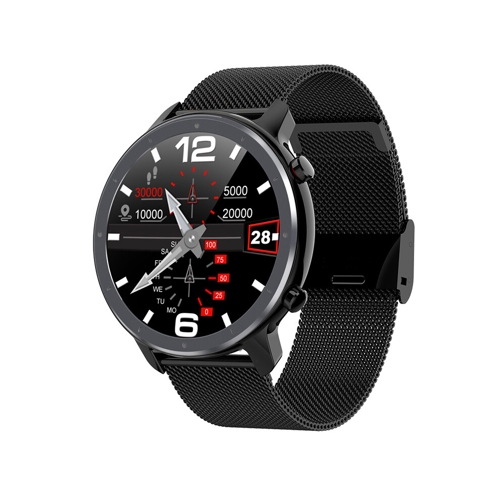 ( Steel) L11 Full Touch Smart Watch Ecg Heart Rate Blood Pressuremonitor Sports Pedometer Ip68 Waterproof Black 110691374189