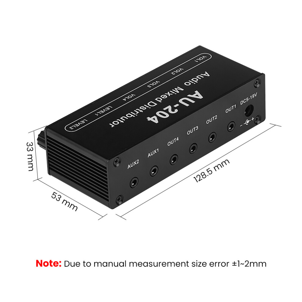 (Board With Case) Stereo Audio Signal Mixer Board Headphone Driver Power Amplifiers Mixer Distributor 3.5Mm 2 Way Input 4 Way Output 110691382214