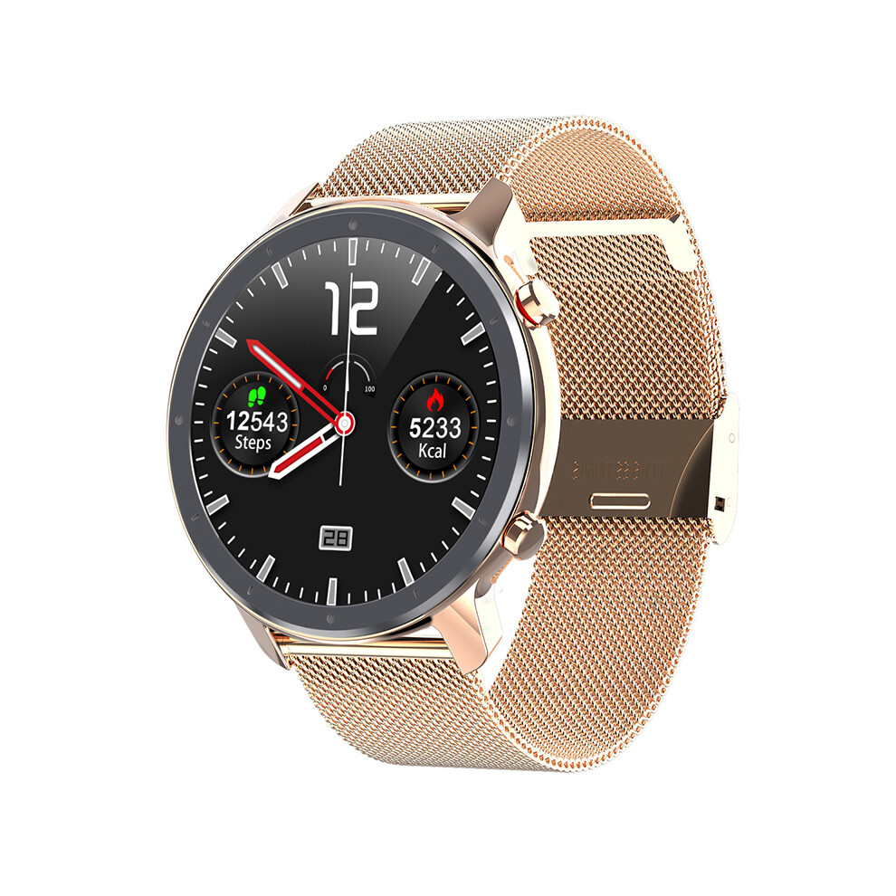 ( Steel) L11 Full Touch Smart Watch Ecg Heart Rate Blood Pressuremonitor Sports Pedometer Ip68 Waterproof Gold 110691374202