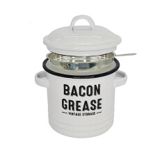 Multifunction Condiment Container Enamel Double Ears Easy-White