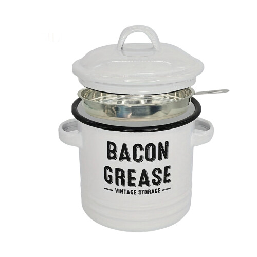 Multifunction Condiment Container Enamel Double Ears Easy-White