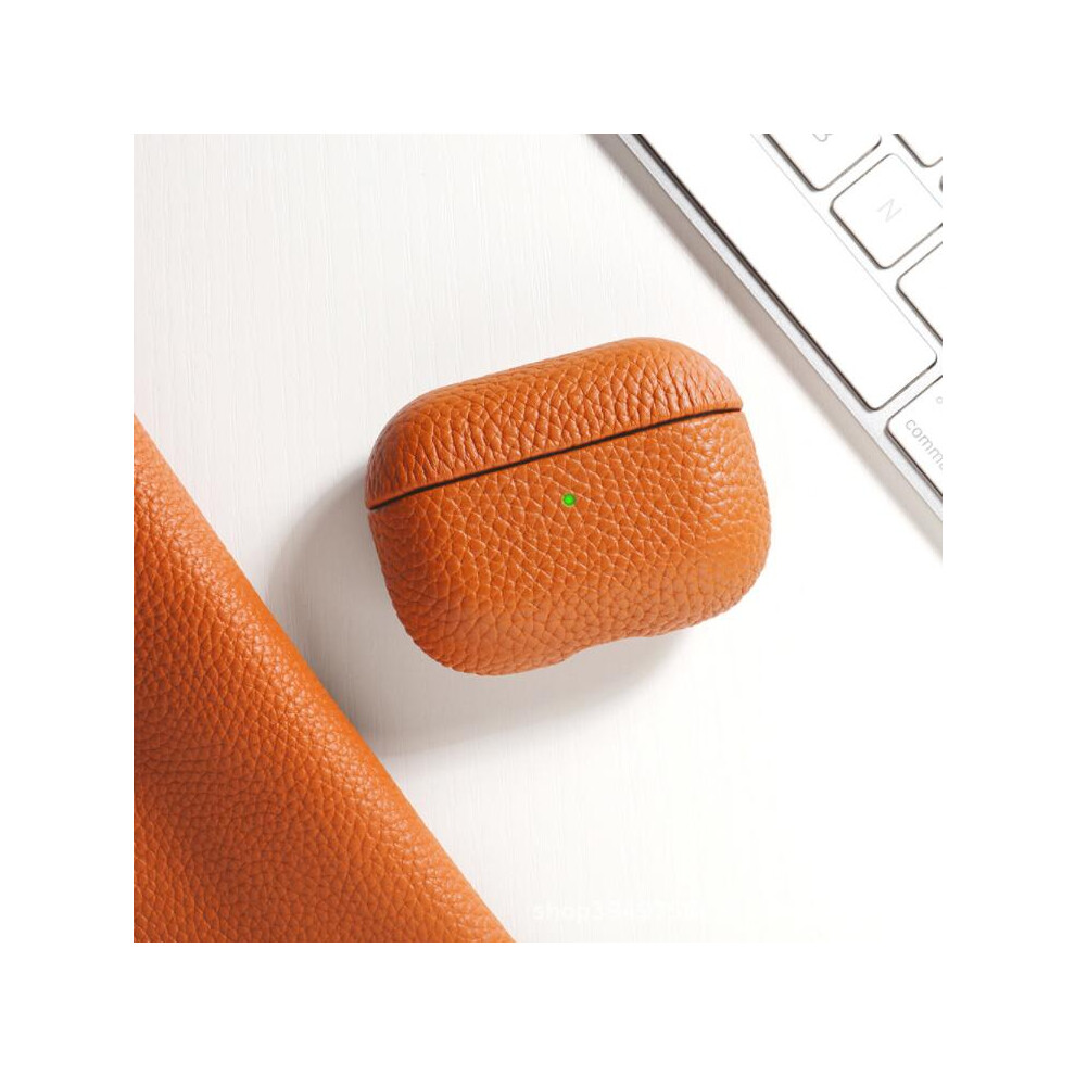 (Potential ) For Apple Airpods 3Rd Generation 2021 Leather Shockproof Protective Case Cover Orange 110691380562