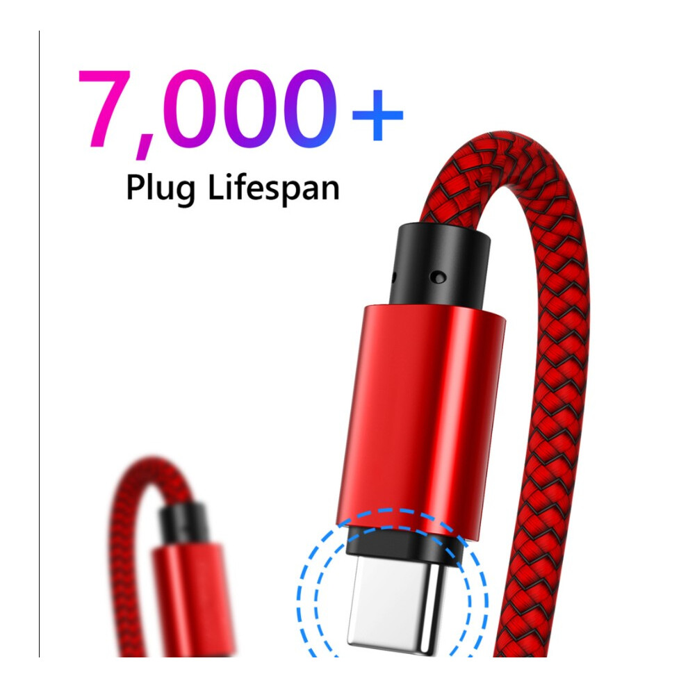 ( Type-C 3M) Fast Charger Type C Cable For Samsung Galaxy S10 S9 S8 Plus 3/6/10Ft Usb-C Cord Red 110691379627