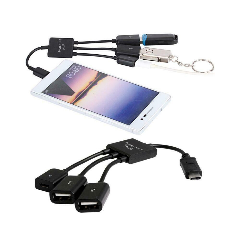 3In1 Usb 3.1 Type-C To Micro Usb 2.0 Power Charging Host Otg Hub Cable Adapter 110691381385