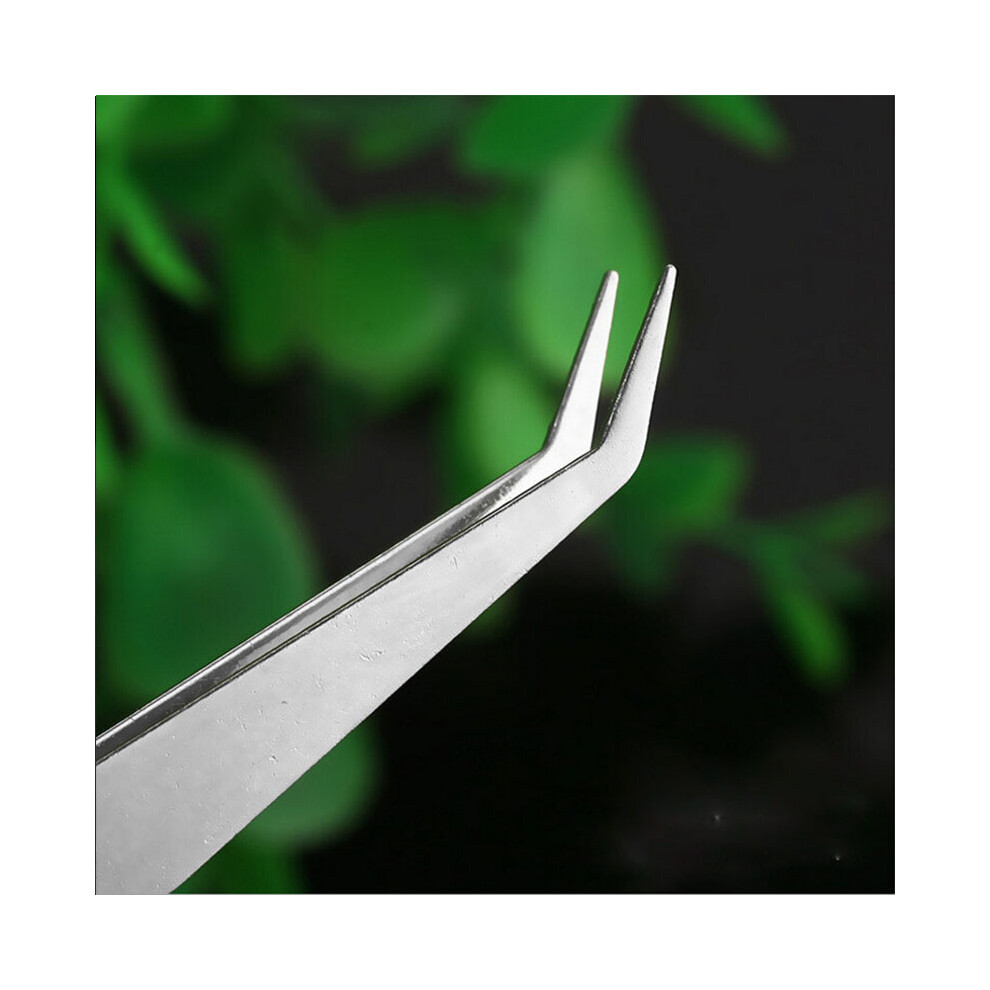 (elbow) 2PCS Multi-Function Stainless Steel Precision Tweezers with Curved/Pointed Tips
