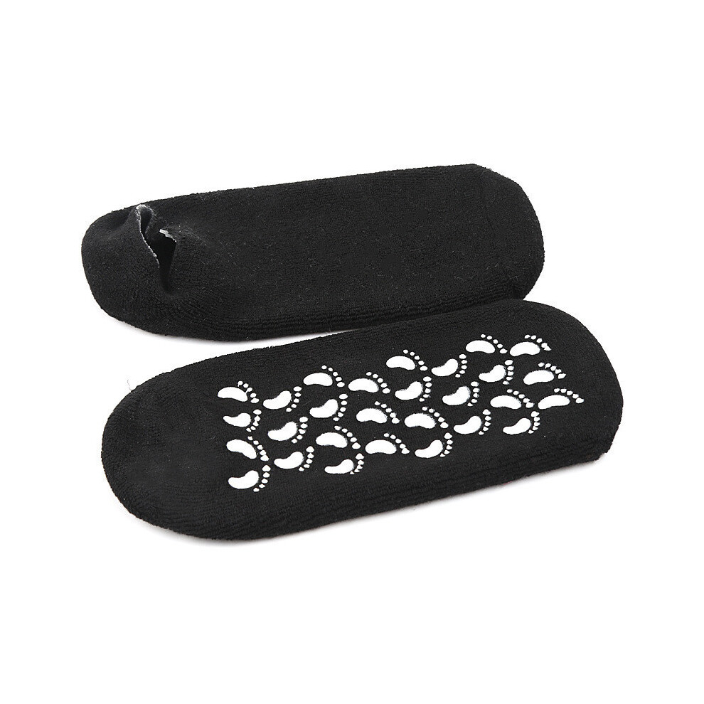 Black (Black) 1 Pair Spa Gel Socks Moisturising Dry Heel Repairing Cracked Foot Skin Care Nourishing