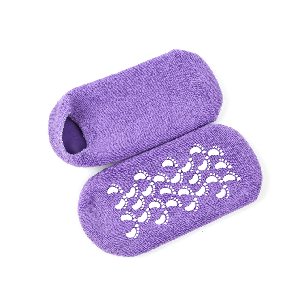 Purple (Purple) 1 Pair Spa Gel Socks Moisturising Dry Heel Repairing Cracked Foot Skin Care Nourishing
