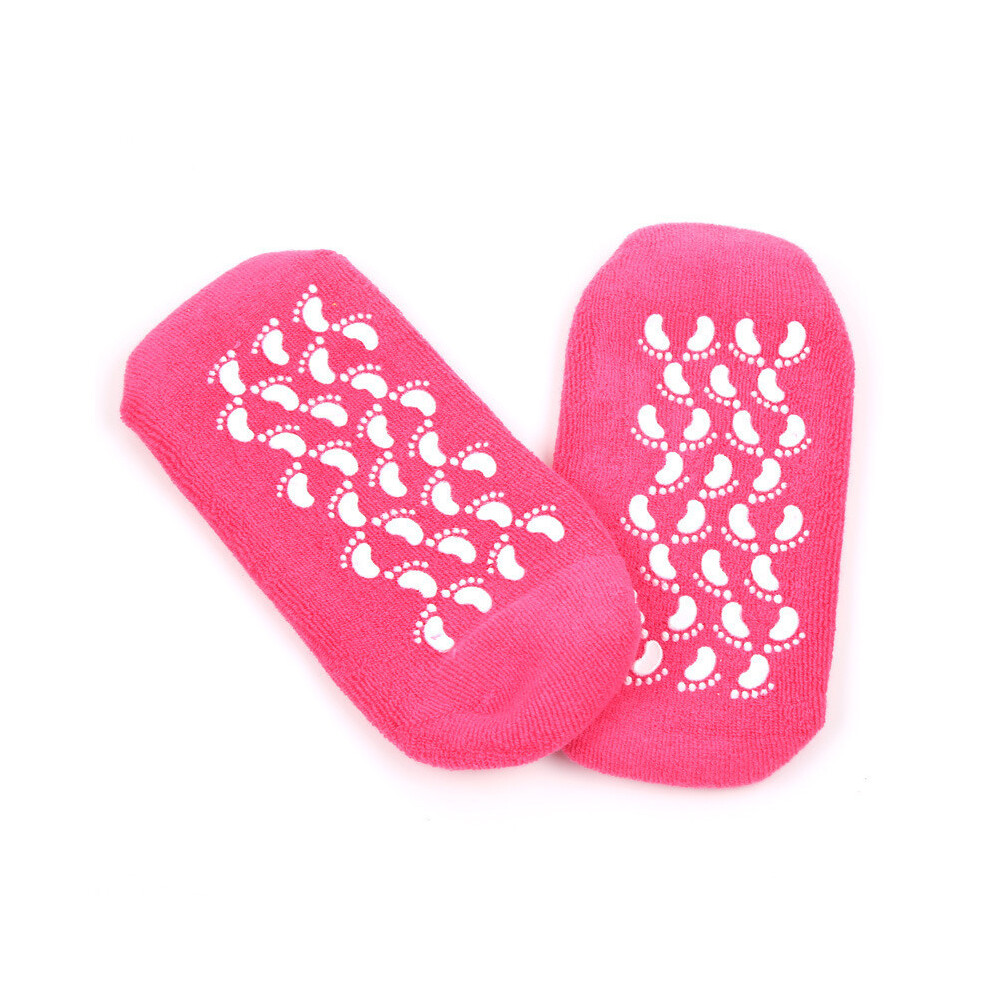 Red (Rose ) 1 Pair Spa Gel Socks Moisturising Dry Heel Repairing Cracked Foot Skin Care Nourishing