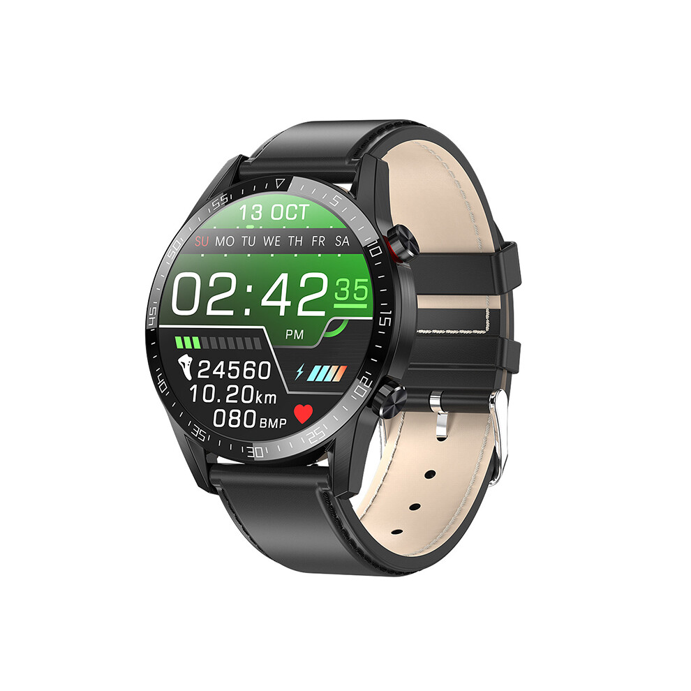 ( Leather) Smart Watch L13 Bluetooth Call Heart Rate Blood Pressure Monitor Information Push Ip68 Waterproof Black 110691374103