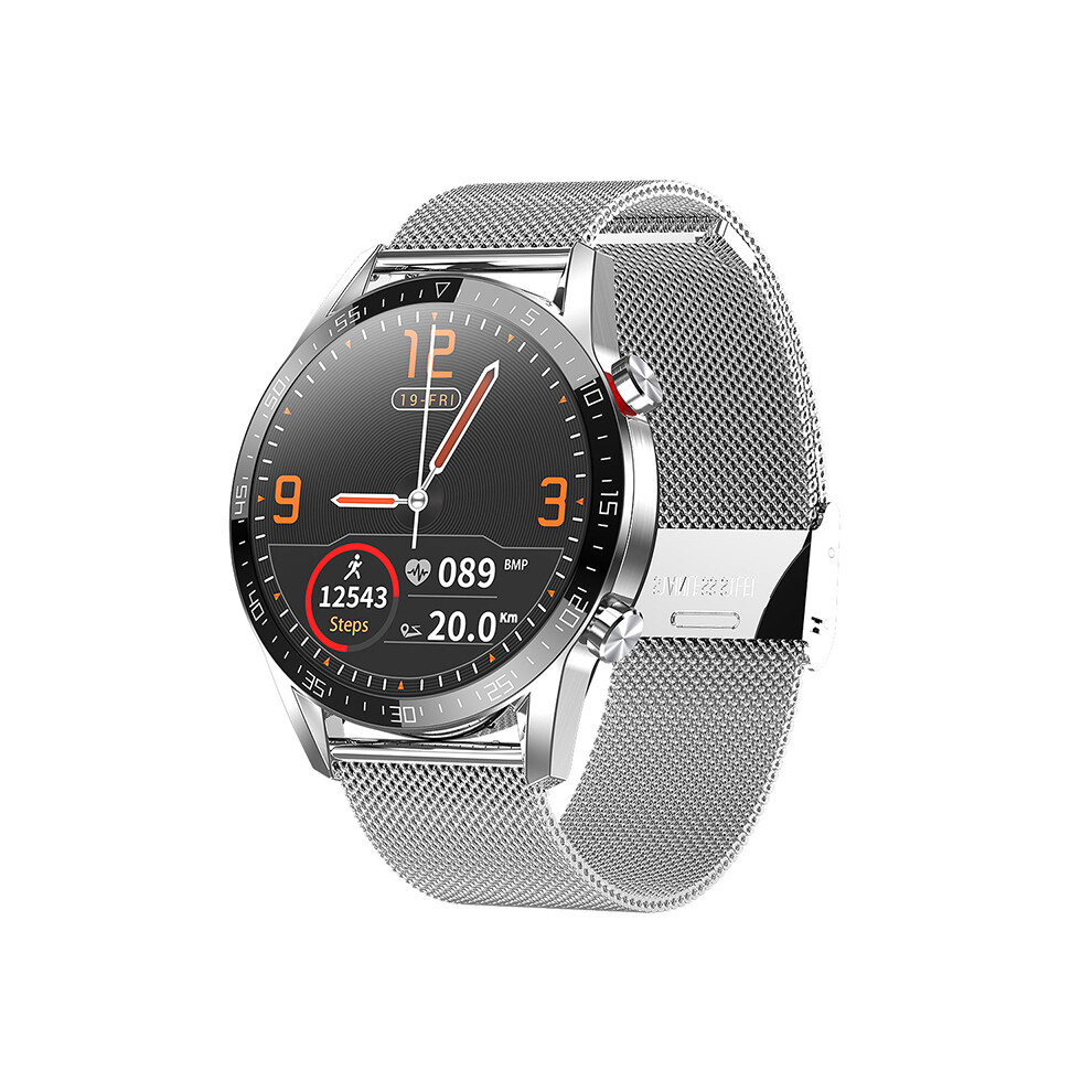 ( Steel) Smart Watch L13 Bluetooth Call Heart Rate Blood Pressure Monitor Information Push Ip68 Waterproof Silver 110691374134