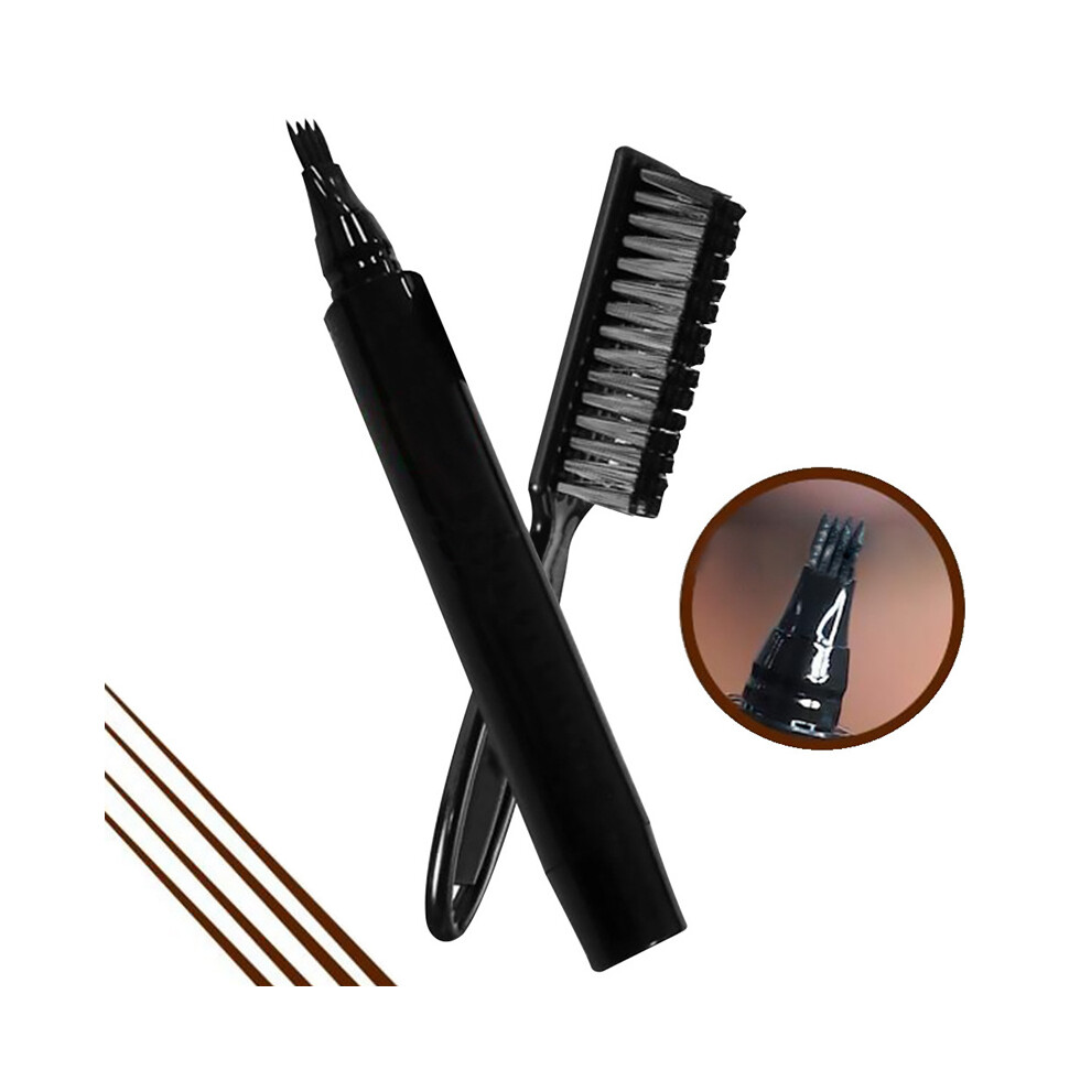 Dark/Brown ( Brown) Waterproof Beard Pencil Filler Hair Grower Long Last Moustache Eyebrow Brush Hot