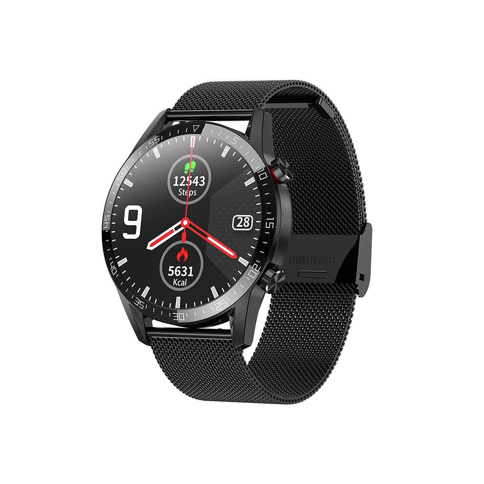 ( Steel) Smart Watch L13 Bluetooth Call Heart Rate Blood Pressure Monitor Information Push Ip68 Waterproof Black 110691374127