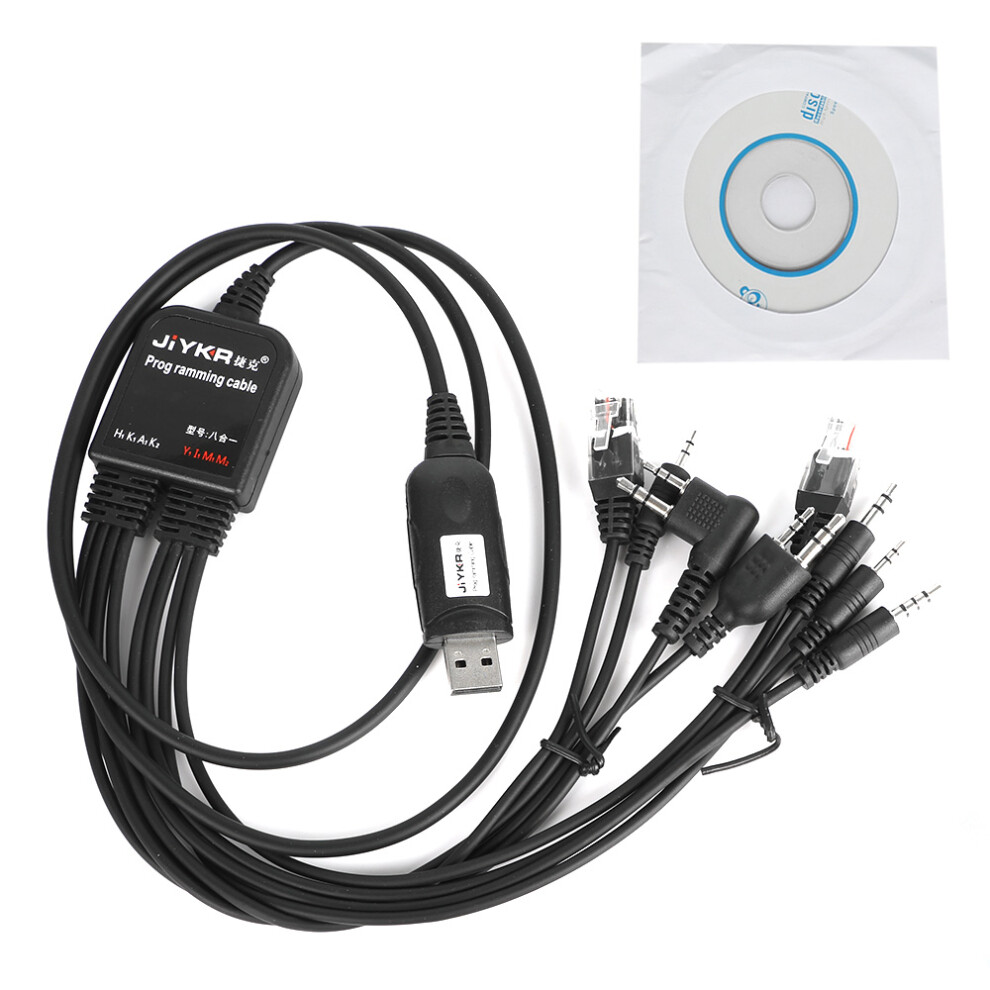8 In 1 Computer Usb Programming Cable For Kenwood For Baofeng Motorola Yaesu For Icom Handy Walkie Talkie 110691385482