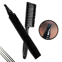(Black) Waterproof Beard Filler Pen And Beard Enhancer Brush For Facial Beards Mustaches Eyebrows Coloring Shaping Makeup Tool
