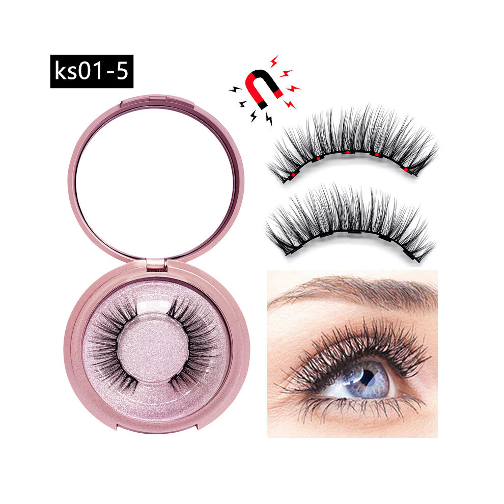 (Ks01-5) Magnetic Eyeliner Eyelashes 3D Reusable Natural False Lashes Extension Tweezer 110691484949