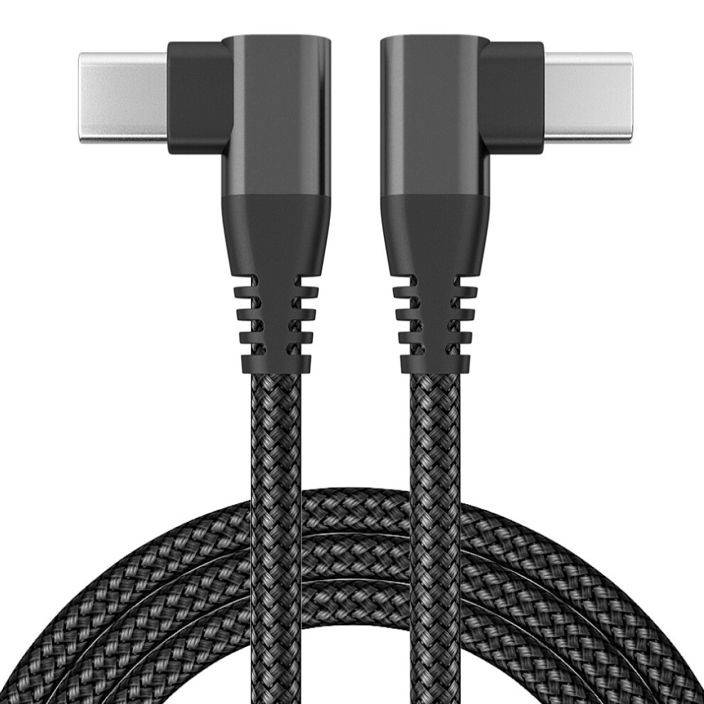 ( 2M/6.6Ft) 6.6/10Ft Usb Type C To Usb Type-C 90 Degree Right Angle Cable 60W Pd Fast Charge Black 110691382887