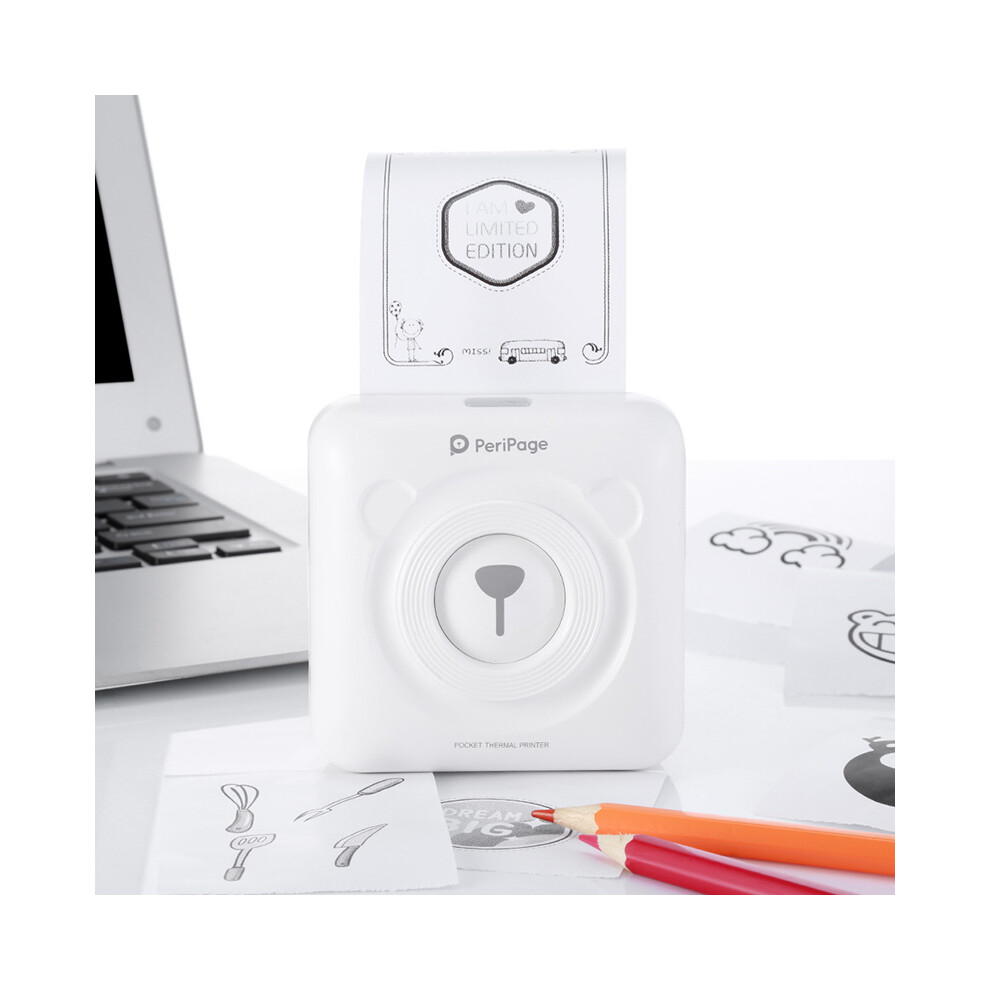 (A6 ) Mini Portable Barcode Photo Note Handbook Receipt Label Instant Thermal Printer White 110691368324