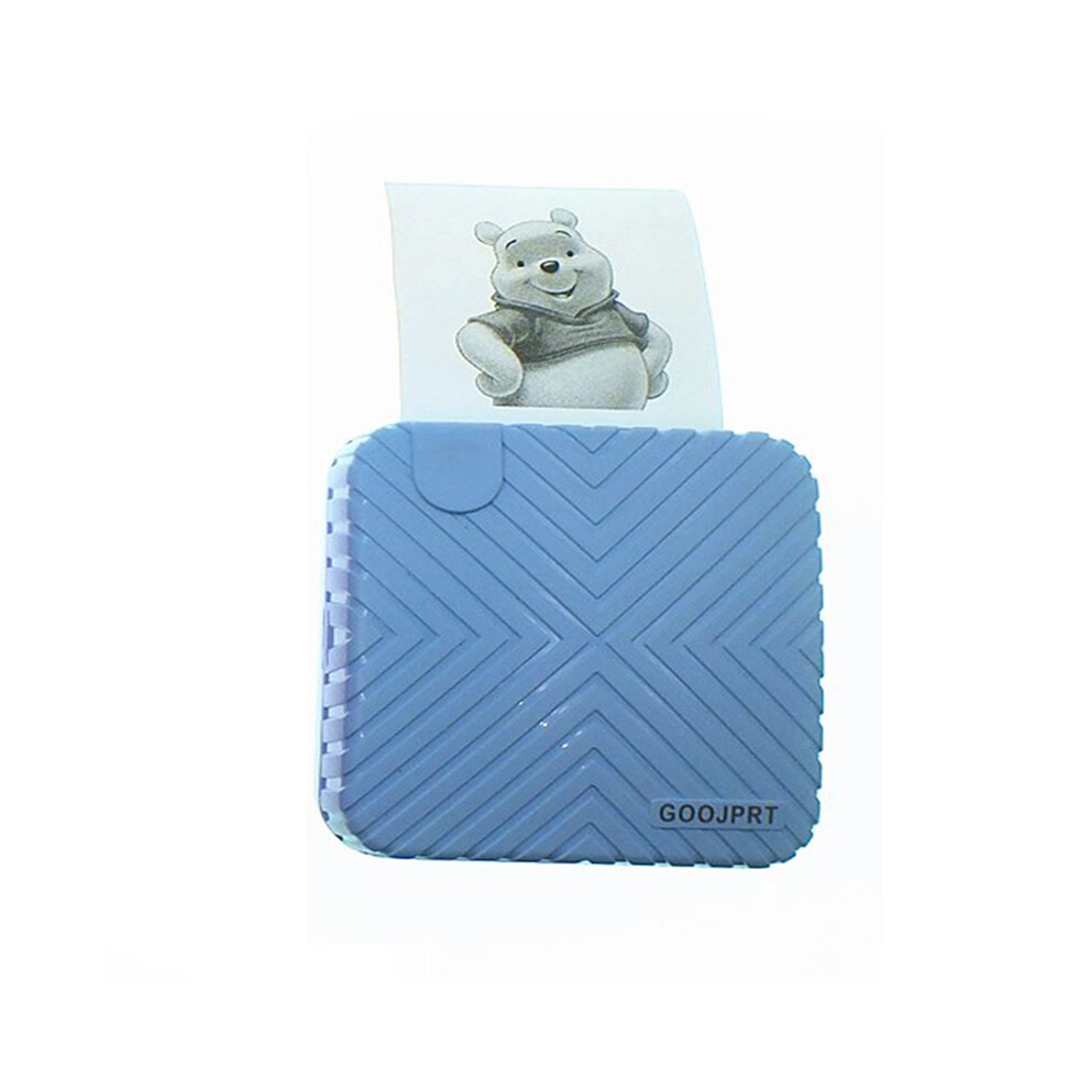 (Blue) Mini Portable Barcode Photo Note Handbook Receipt Label Instant Thermal Printer Blue 110691368317