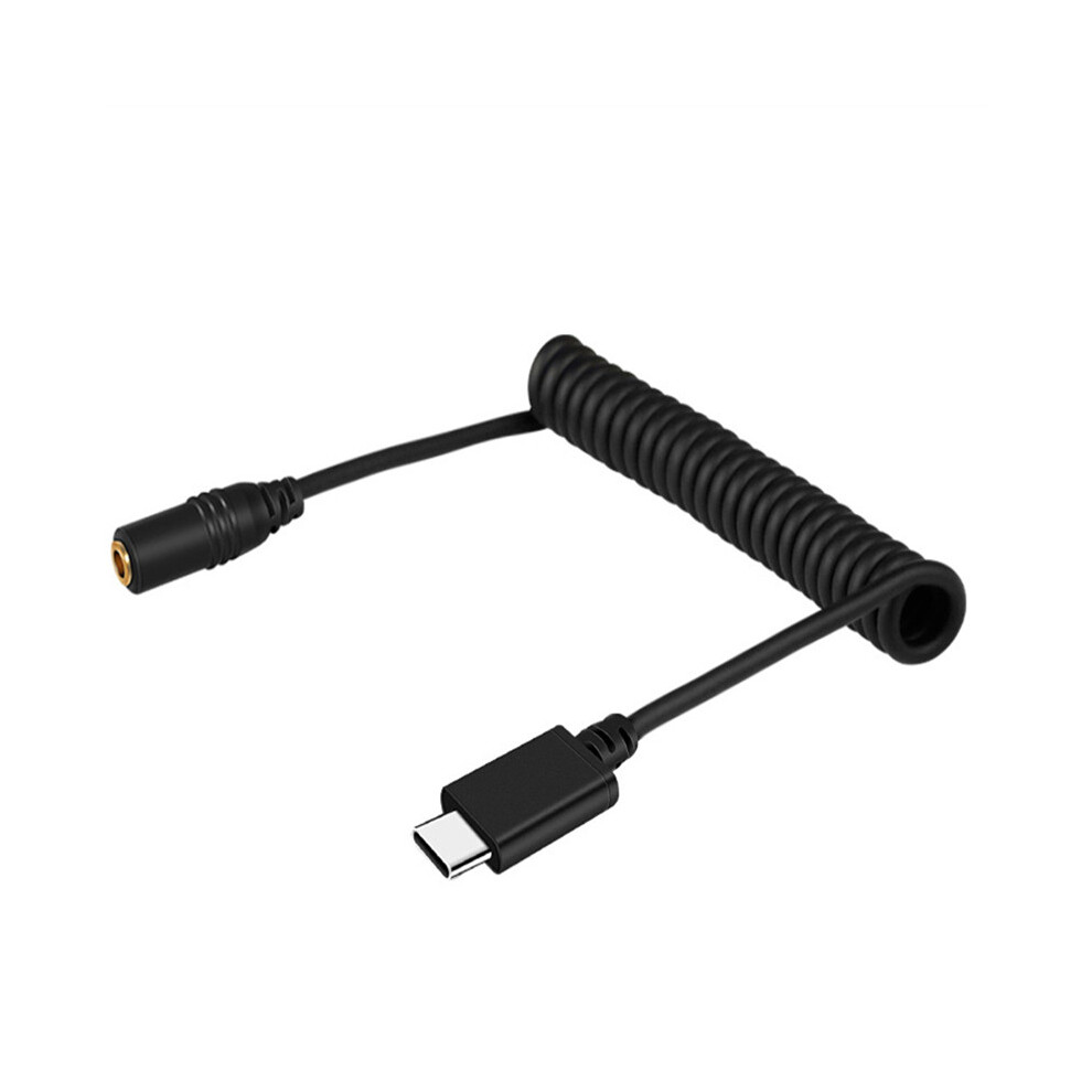 (Type-C Pu512b) 3.5Mm Trrs Female To Type-C Live Microphone Audio Adapter Spring Coiled Cable For Dji Osmo Pocket Ptz Camera 110691368515