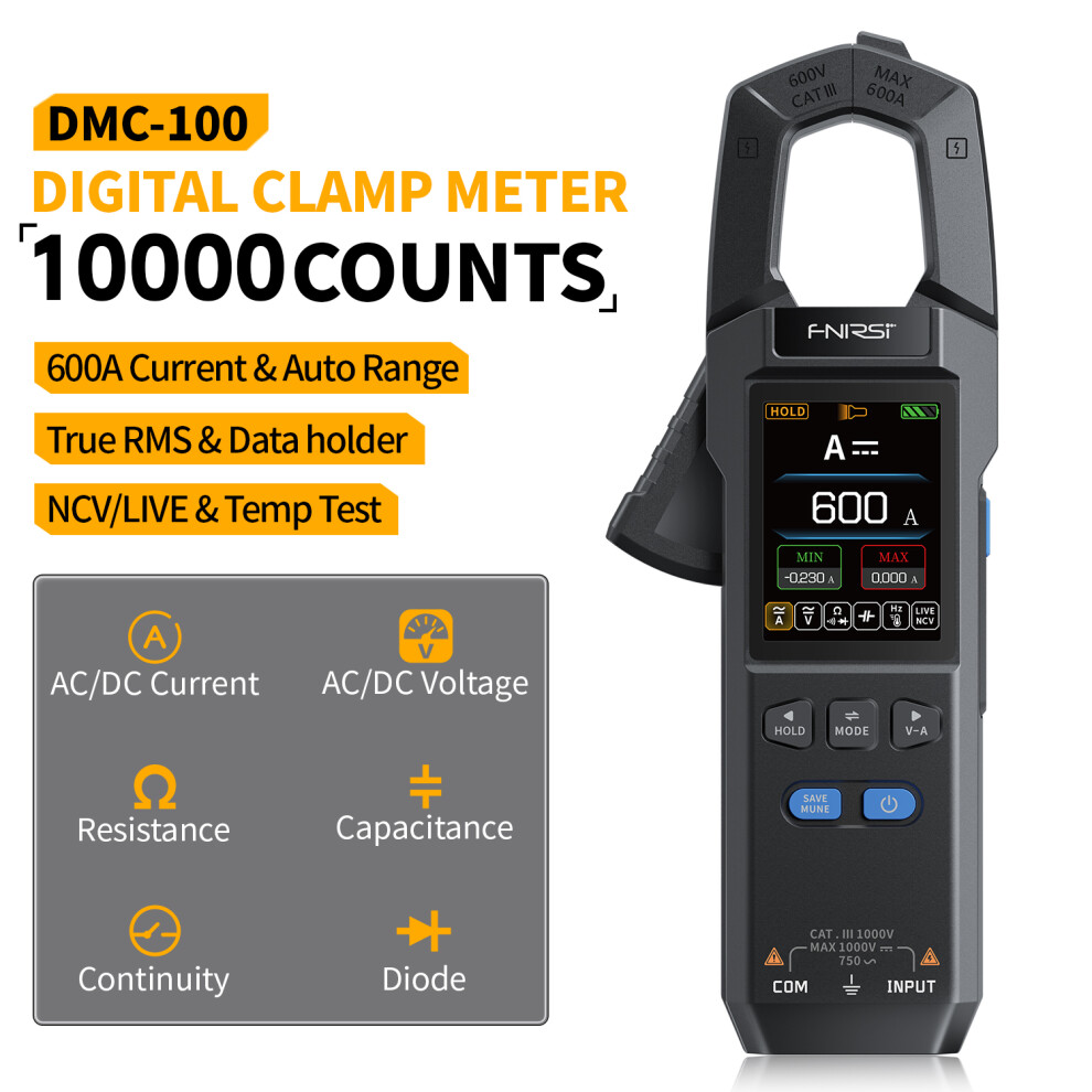 Fnirsi Dmc-100 Clamp Type Multimeter Automatic Ammeter With Temperature Probe 110691394835
