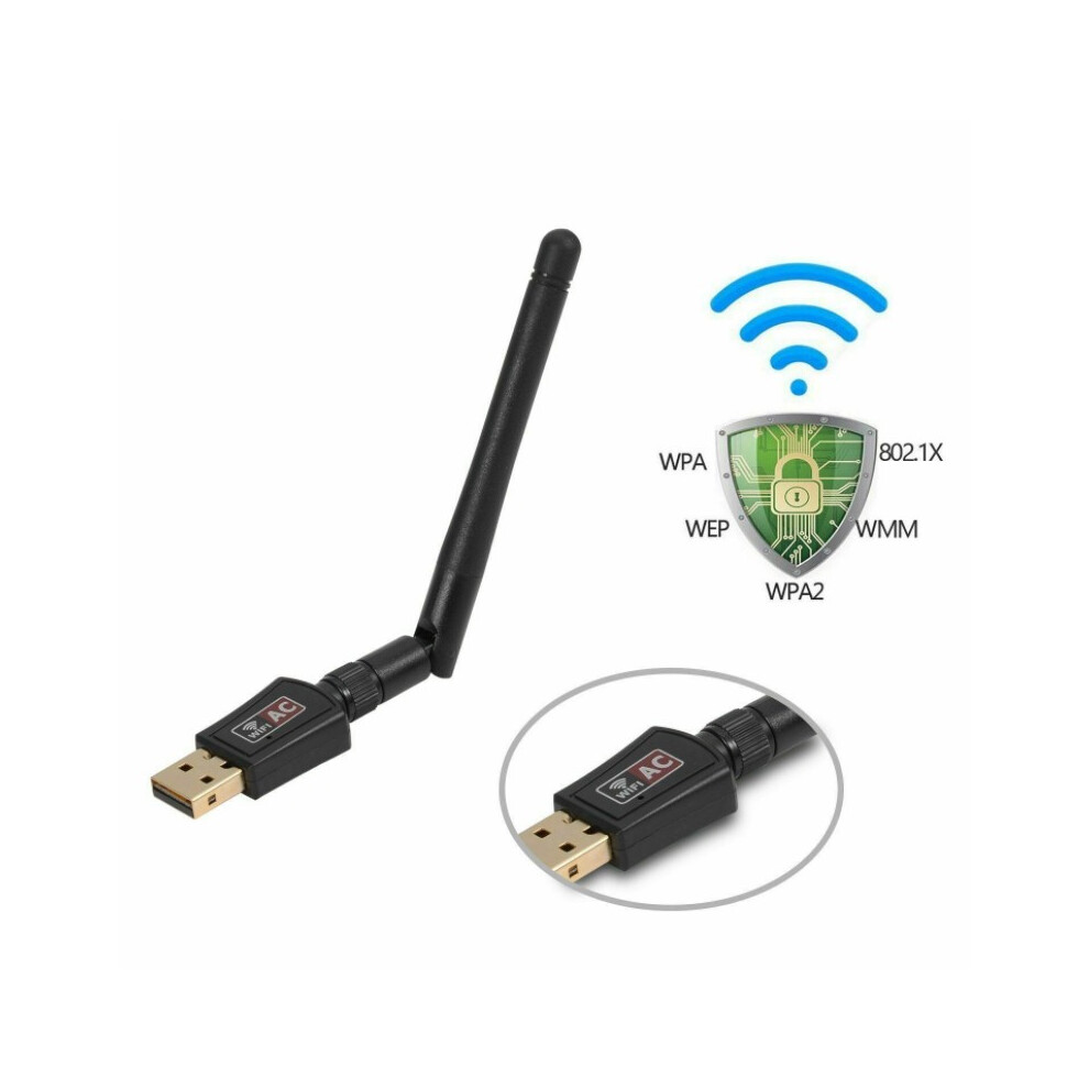 5Dbi Antenna 802.11Ac Ac600 Usb Wifi Wireless Adapter Dongle Wps 5Ghz Dual Band 110691378958