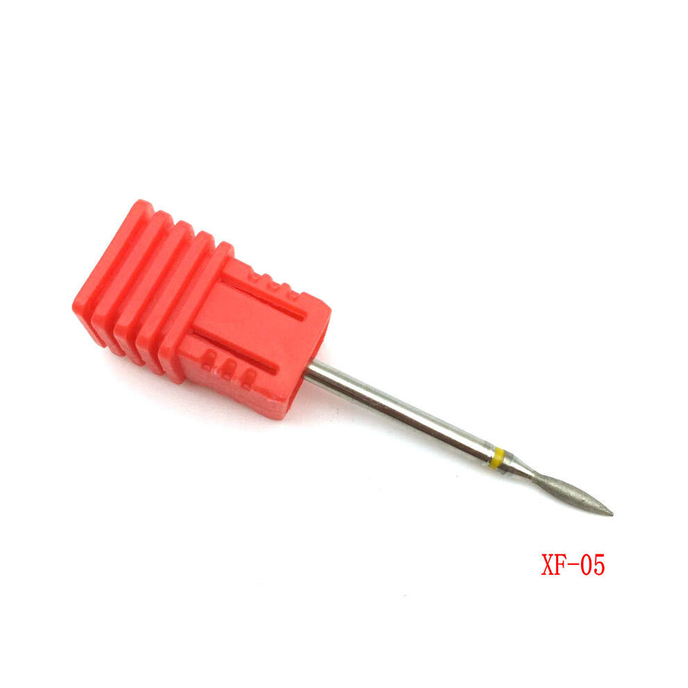 (Xf-05) Diamond Nail Drill Bit Rotary Burr Milling Cutter Bits 3/32" For Manicure Electric Nail Drill Accessories 110691485939