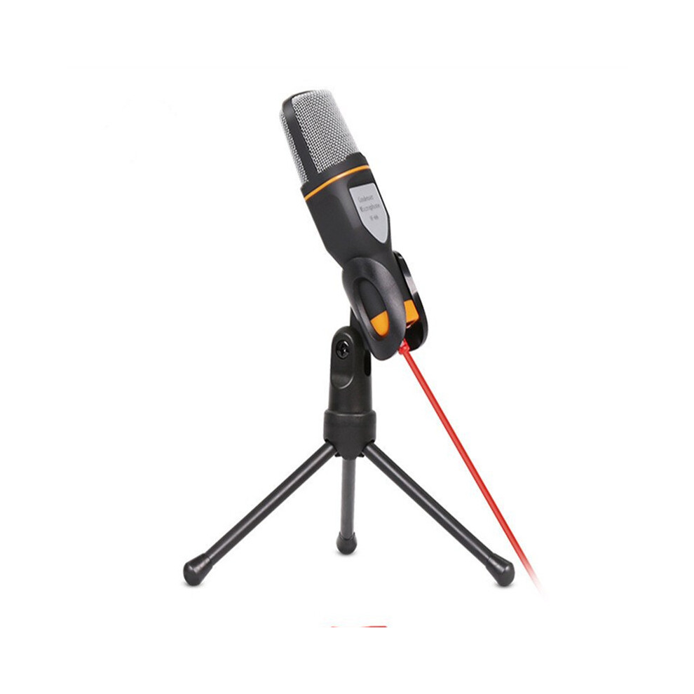 (Black) 3.5Mm Condenser Microphone Audio Recording Computer Phone Mic With Desktop Tripod Black 110691369086