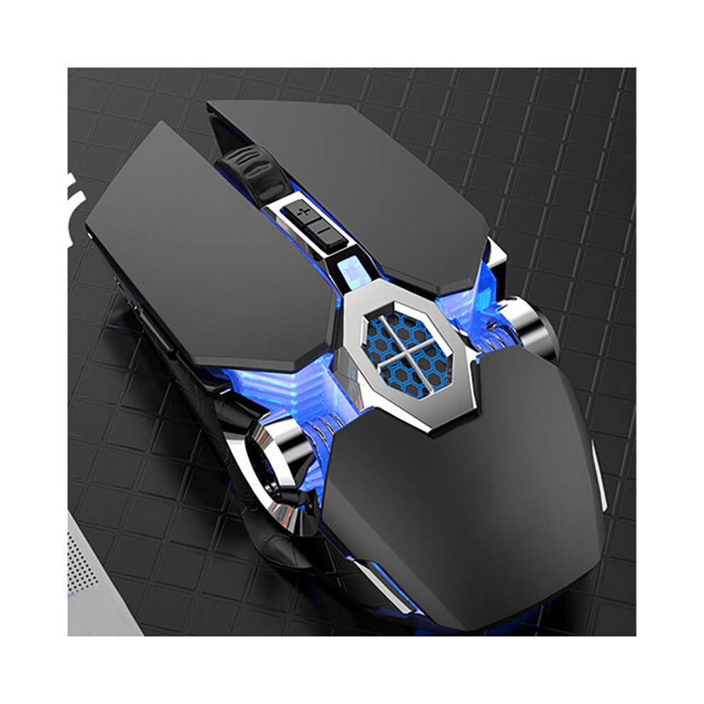(Black) Bluetooth 5.0 Wireless Dual-Mode Gaming Mouse Silent Luminous Mechanical Mice Black 110691397782