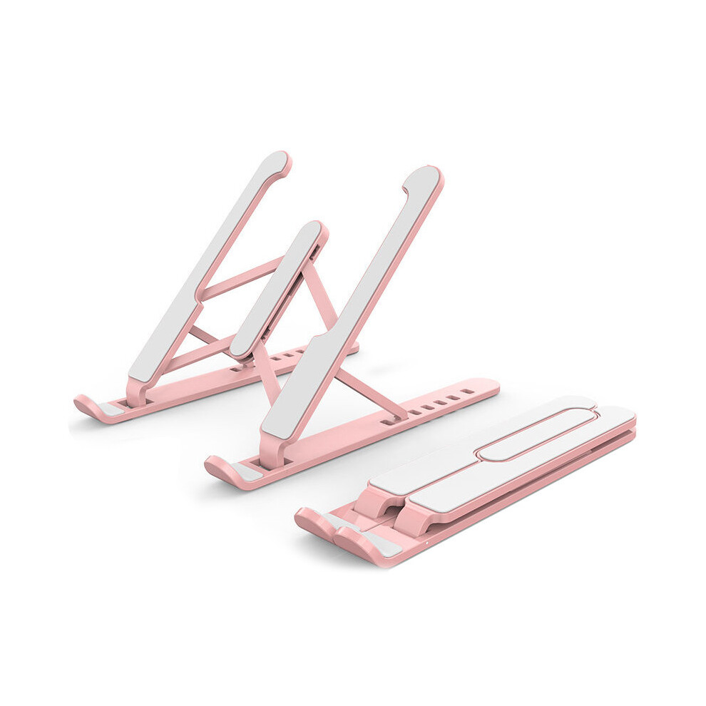 (Pink) Tablet Laptop Stand Dracket Desktop Heightened Foldable Portable Notebook Holder Pink 110691369215