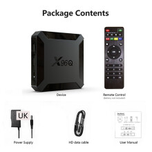 (UK plug) X96Q Android 10 TV Box 1GB RAM 8GB ROM Quad Core HD 4K Media Stream Player
