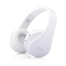(White) Bluetooth Headphone Foldable Wireless Stereo Headset For TV Computer Phone