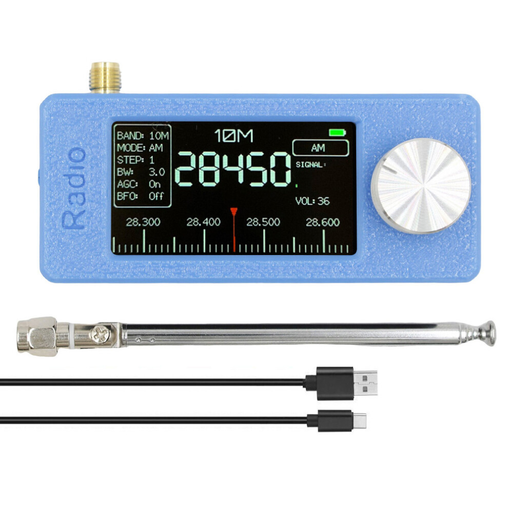 ( Radio) Si4732 Portable Radio 0.5-108 Mhz Lsb Usb Am Fm Mini Radio Donut Wb Antenna Blue 110691394453