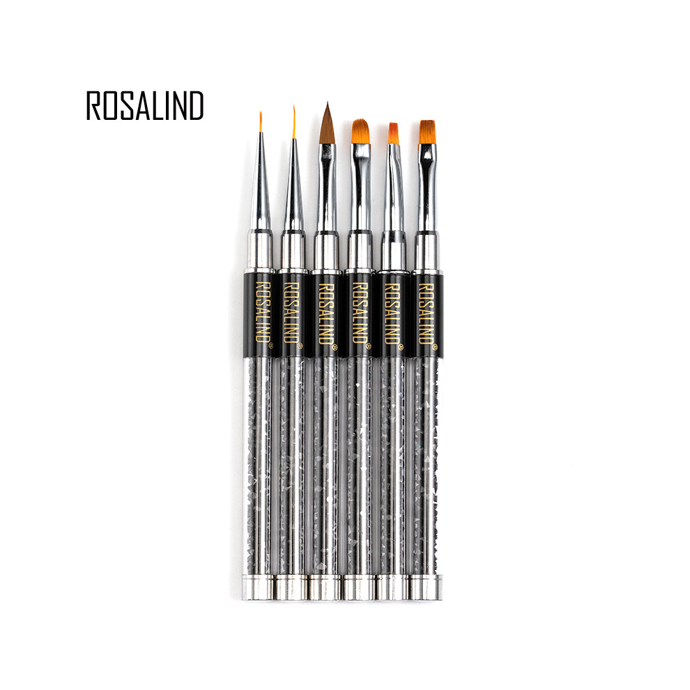 (6pcs) ROSALIND Nail Gel Polish Brush Dotting Painting Drawing Pen Nail Art Tools