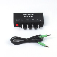 HAM-HP401 DC 5V-12V Stereo Audio Mixer 4 Input 1 Output Individually Controls Board Sound mixing DIY Headphones Amplifier