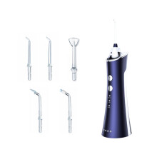 (Blue) 150ml Portable Rechargeable Water Flosser with 5 Tips - Dental Oral Irrigator