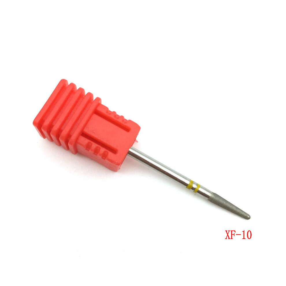 (Xf-10) Diamond Nail Drill Bit Rotary Burr Milling Cutter Bits 3/32" For Manicure Electric Nail Drill Accessories 110691485984