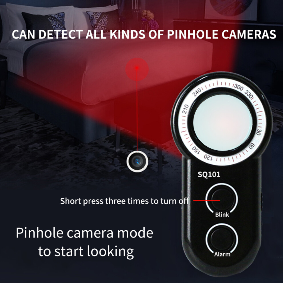 (Black) Mini Sq101 Rf Signal Anti-Spy Wave Full-Range Camera Scan Wireless Detector Finder Anti-Surveillance Camera Detector Finder Black 110691398963