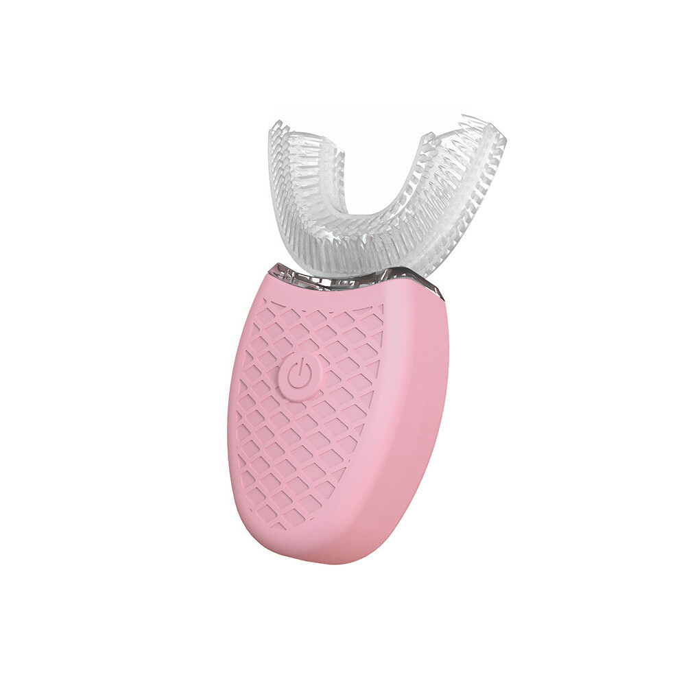 Pink (Pink) Electric Wireless Automatic Ultrasonic 360?? Silicone U Shaped Toothbrush For Adult