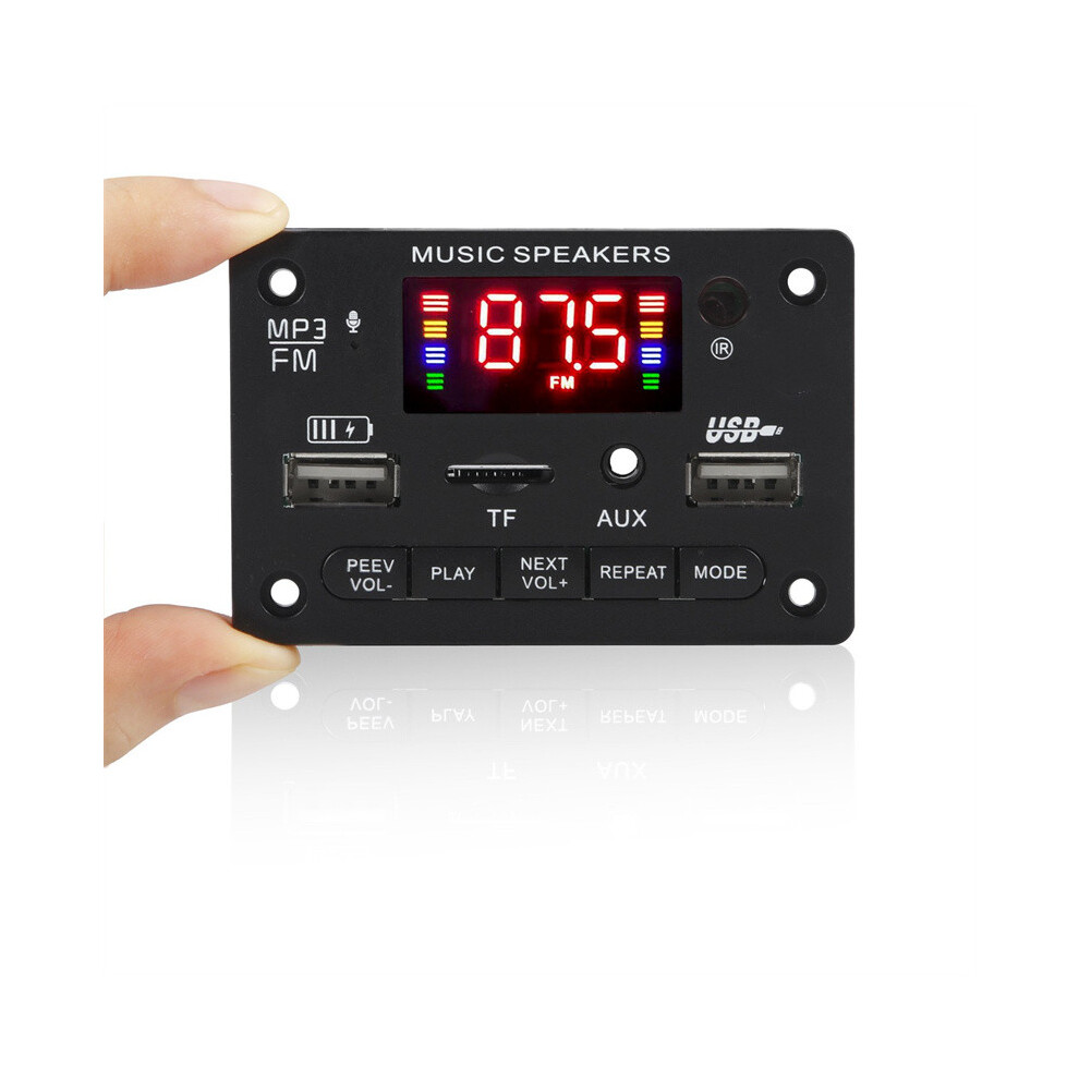 (Black) 12V Bluetooth-Compatible Mp3 Decoder Board Color Screen With Recording Call Motherboard With Bluetooth-Compatible Jx-810Bt Black 110691399267